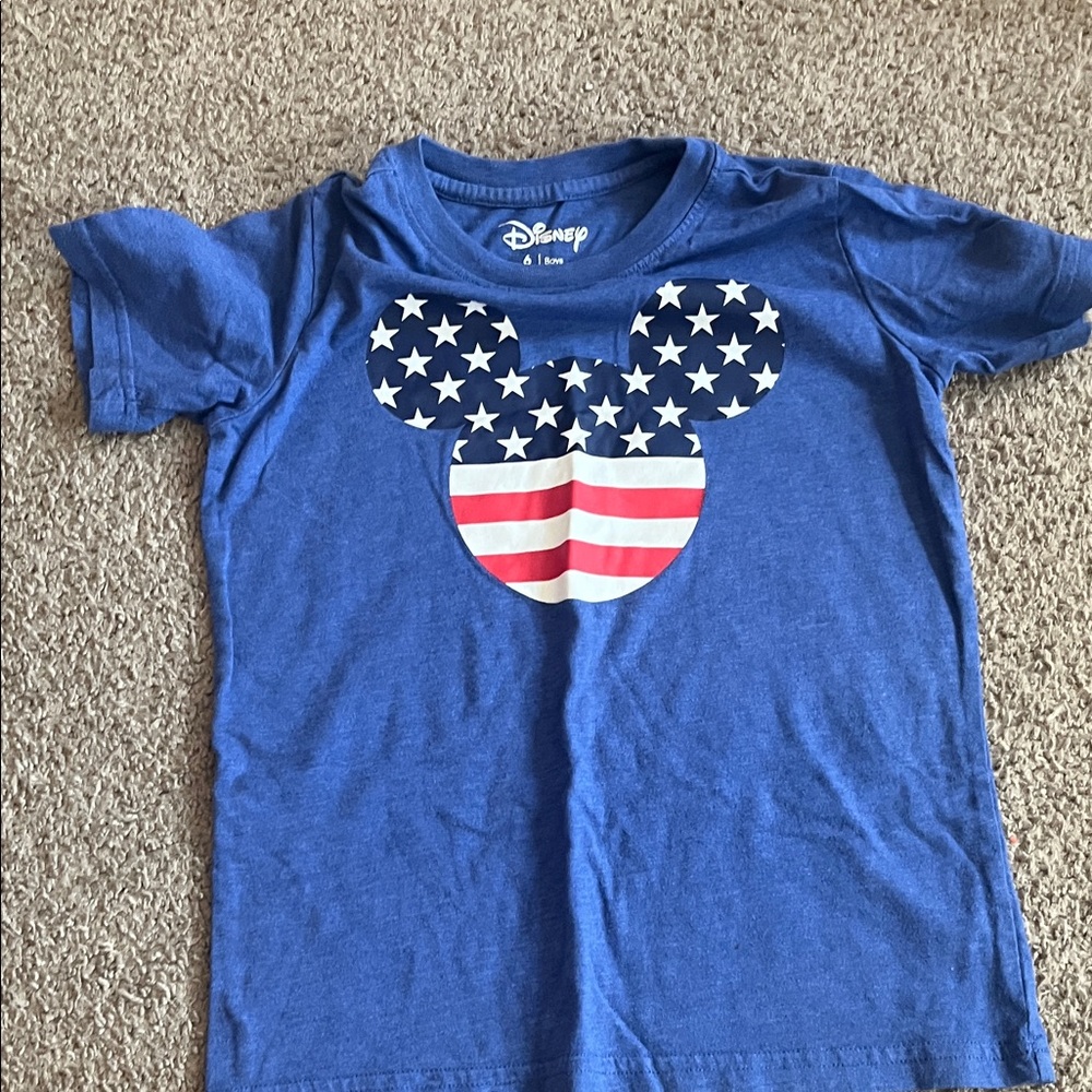 Disney Blue Stars and Stripes Mickey Mouse Tee